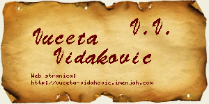 Vuceta Vidaković vizit kartica